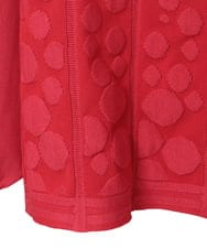 R6FCE85290 HIROKO BIS(小さいサイズ)(メゾン ドゥ サンク) 【小さいサイズ】ボリュームスリーブドットジャカードニットトップ レッド