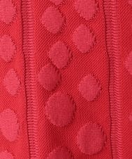 R6FCE85290 HIROKO BIS(小さいサイズ)(メゾン ドゥ サンク) 【小さいサイズ】ボリュームスリーブドットジャカードニットトップ レッド