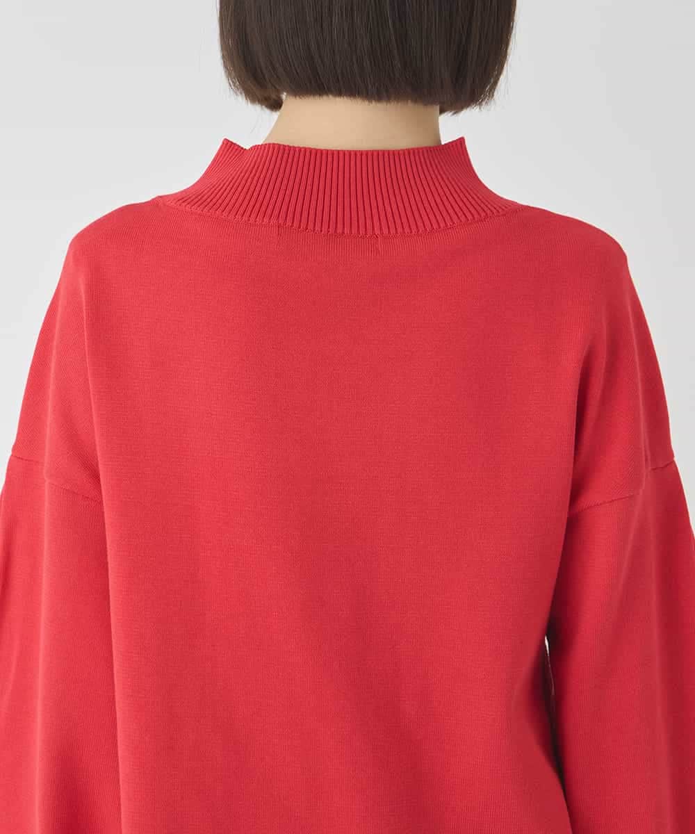 R6FCE85290 HIROKO BIS(小さいサイズ)(メゾン ドゥ サンク) 【小さいサイズ】ボリュームスリーブドットジャカードニットトップ レッド