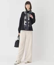 R6FCE85290 HIROKO BIS(小さいサイズ)(メゾン ドゥ サンク) 【小さいサイズ】ボリュームスリーブドットジャカードニットトップ レッド