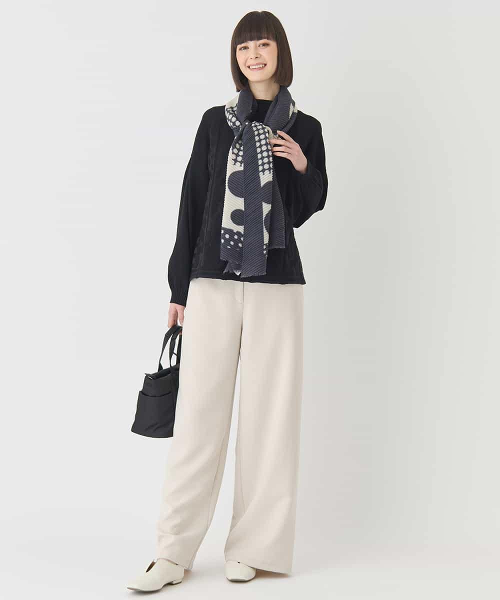 R6FCE85290 HIROKO BIS(小さいサイズ)(メゾン ドゥ サンク) 【小さいサイズ】ボリュームスリーブドットジャカードニットトップ レッド