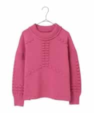 R6FCE86330 HIROKO BIS(小さいサイズ)(メゾン ドゥ サンク) 【小さいサイズ】バルキーニットデザインプルオーバー ピンク