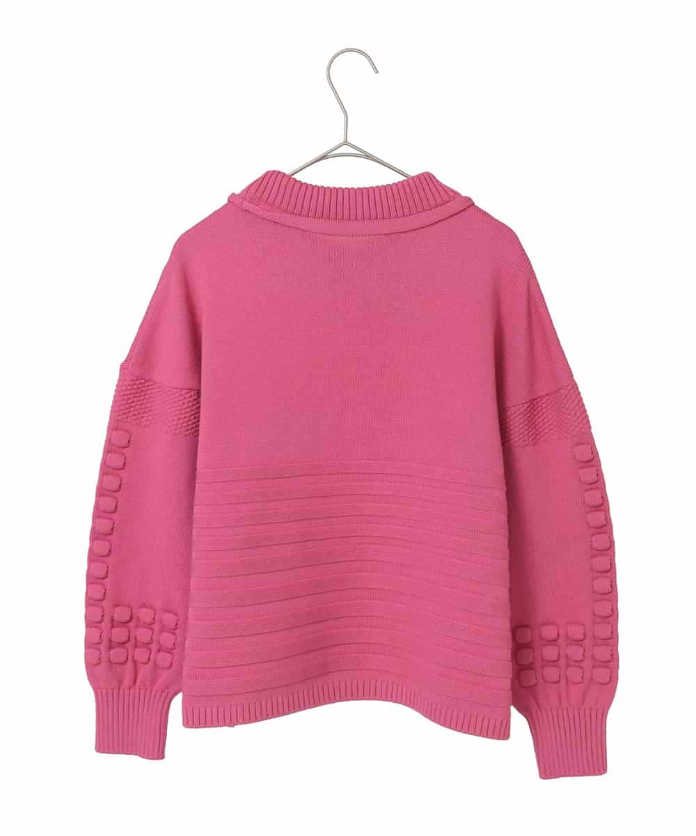 R6FCE86330 HIROKO BIS(小さいサイズ)(メゾン ドゥ サンク) 【小さいサイズ】バルキーニットデザインプルオーバー ピンク
