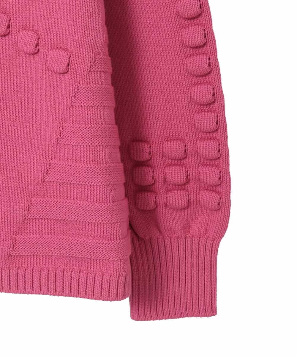 R6FCE86330 HIROKO BIS(小さいサイズ)(メゾン ドゥ サンク) 【小さいサイズ】バルキーニットデザインプルオーバー ピンク