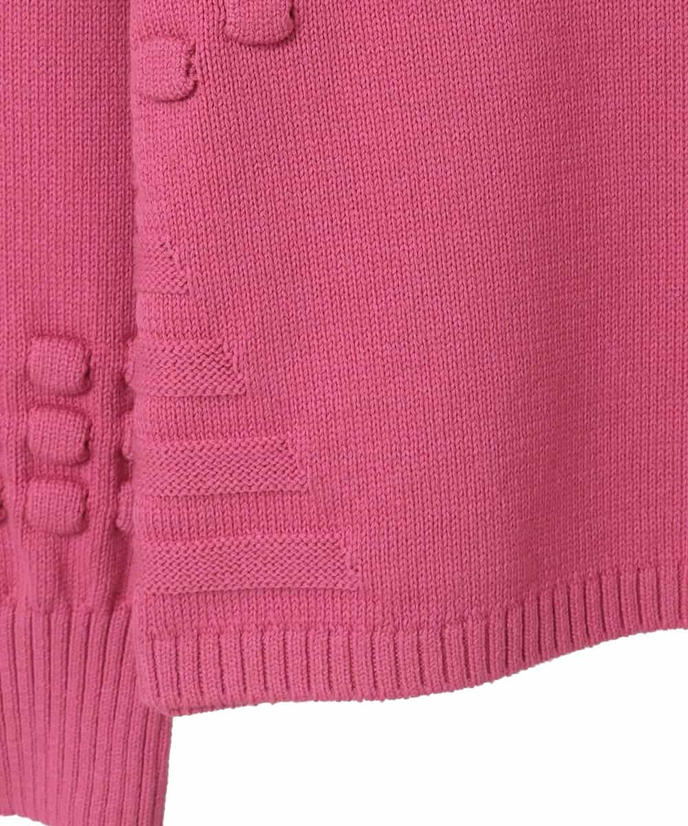 R6FCE86330 HIROKO BIS(小さいサイズ)(メゾン ドゥ サンク) 【小さいサイズ】バルキーニットデザインプルオーバー ピンク