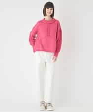 R6FCE86330 HIROKO BIS(小さいサイズ)(メゾン ドゥ サンク) 【小さいサイズ】バルキーニットデザインプルオーバー ピンク