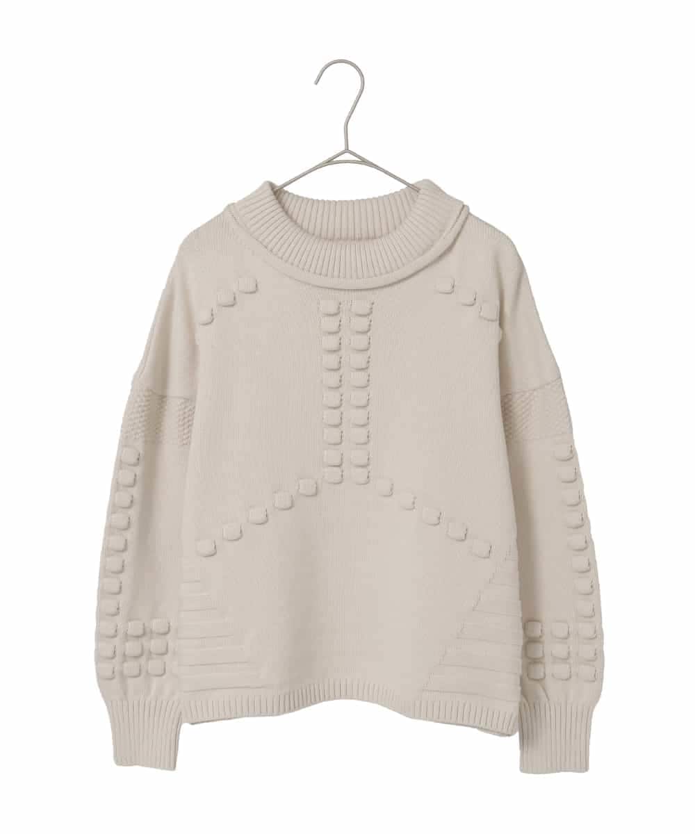 R6FCE86330 HIROKO BIS(小さいサイズ)(メゾン ドゥ サンク) 【小さいサイズ】バルキーニットデザインプルオーバー アイボリー