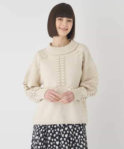 R6FCE86330 HIROKO BIS(小さいサイズ) 【小さいサイズ】バルキーニットデザインプルオーバー