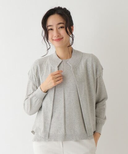 R6FCS03290 HIROKO BIS(小さいサイズ) 【小さいサイズ】コットンウールアンサンブルニット