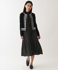 R6FCW01390 HIROKO BIS(小さいサイズ)(メゾン ドゥ サンク) 【小さいサイズ/洗える】ドットデザインニットカーディガン アイボリー