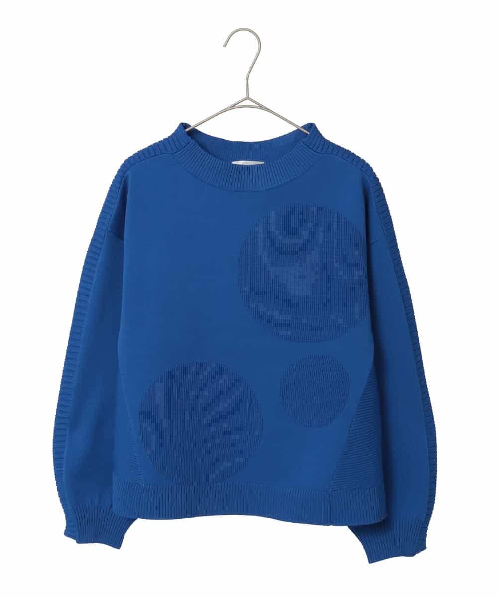 R6FDD60180 HIROKO BIS(小さいサイズ)(メゾン ドゥ サンク) 【小さいサイズ】ドットジャガードニットプルオーバー ブルー