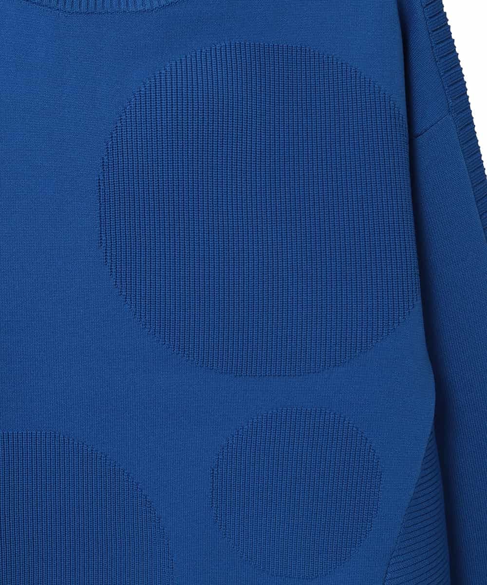 R6FDD60180 HIROKO BIS(小さいサイズ)(メゾン ドゥ サンク) 【小さいサイズ】ドットジャガードニットプルオーバー ブルー