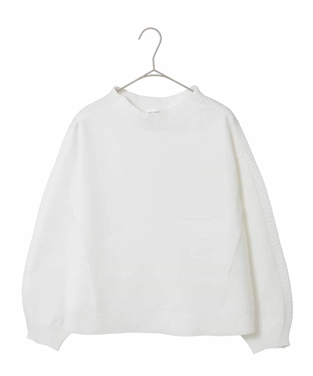 R6FDD60180 HIROKO BIS(小さいサイズ)(メゾン ドゥ サンク) 【小さいサイズ】ドットジャガードニットプルオーバー ホワイト