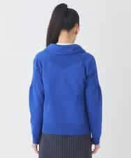 R6FDD61230 HIROKO BIS(小さいサイズ)(メゾン ドゥ サンク) 【小さいサイズ】ドットジャガードペプラムニットカーディガン /洗える ブルー