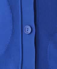 R6FDD61230 HIROKO BIS(小さいサイズ)(メゾン ドゥ サンク) 【小さいサイズ】ドットジャガードペプラムニットカーディガン /洗える ブルー