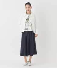 R6FDD61230 HIROKO BIS(小さいサイズ)(メゾン ドゥ サンク) 【小さいサイズ】ドットジャガードペプラムニットカーディガン /洗える ブルー