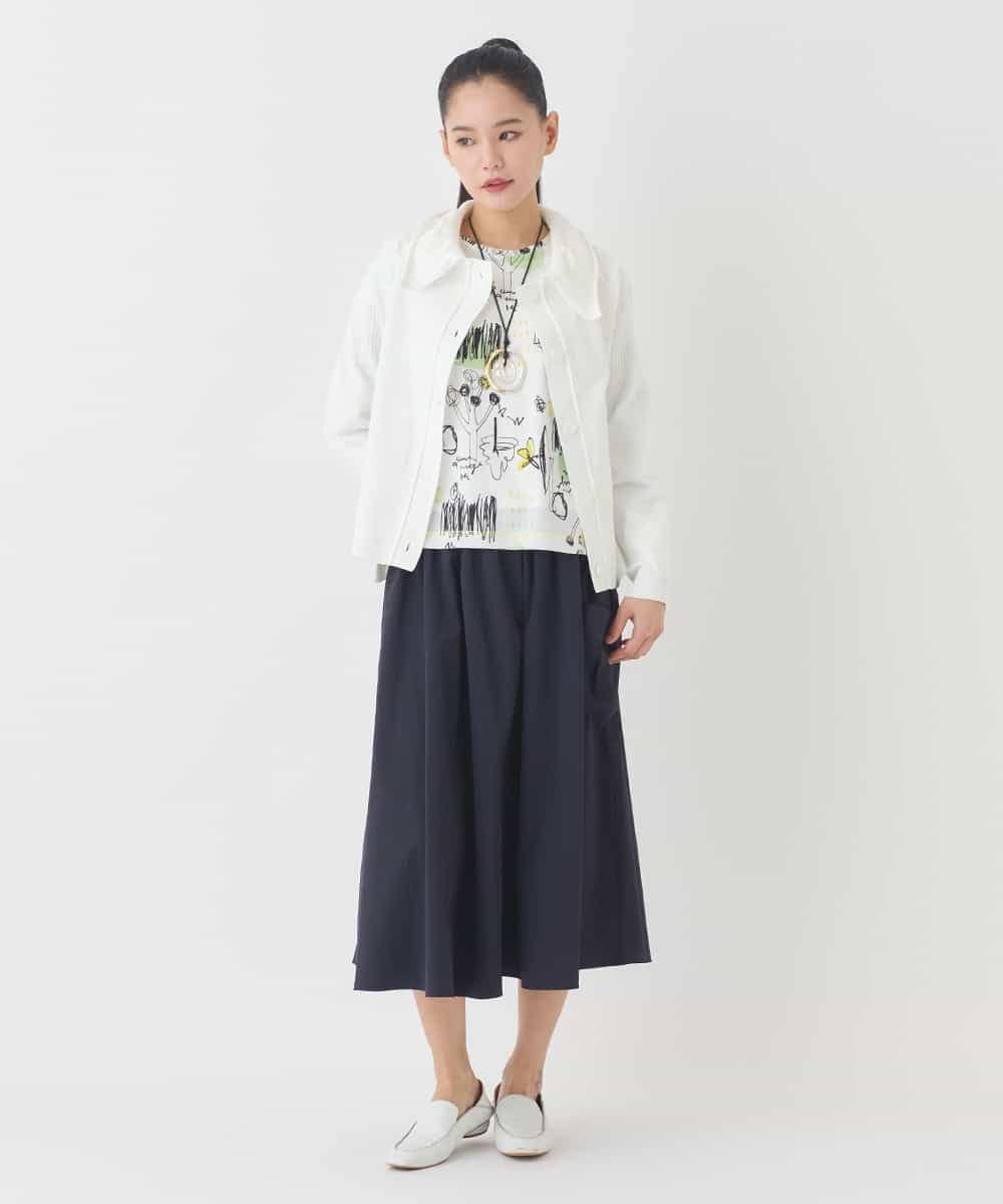 R6FDD61230 HIROKO BIS(小さいサイズ)(メゾン ドゥ サンク) 【小さいサイズ】ドットジャガードペプラムニットカーディガン /洗える ブルー