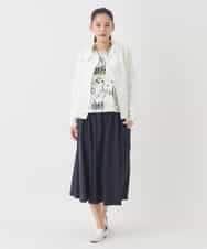 R6FDD61230 HIROKO BIS(小さいサイズ)(メゾン ドゥ サンク) 【小さいサイズ】ドットジャガードペプラムニットカーディガン /洗える ブルー