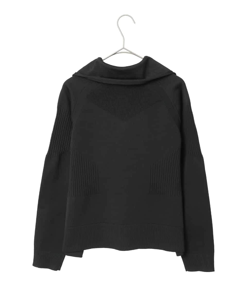 R6FDD61230 HIROKO BIS(小さいサイズ)(メゾン ドゥ サンク) 【小さいサイズ】ドットジャガードペプラムニットカーディガン /洗える ブルー