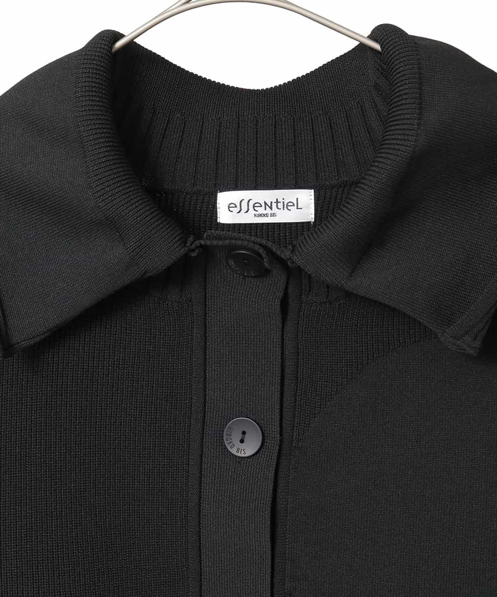 R6FDD61230 HIROKO BIS(小さいサイズ)(メゾン ドゥ サンク) 【小さいサイズ】ドットジャガードペプラムニットカーディガン /洗える ブルー