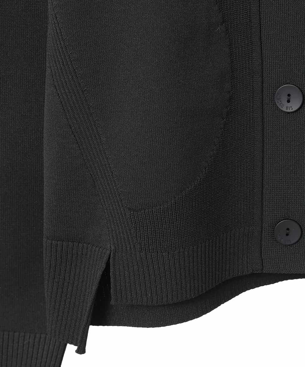 R6FDD61230 HIROKO BIS(小さいサイズ)(メゾン ドゥ サンク) 【小さいサイズ】ドットジャガードペプラムニットカーディガン /洗える ブルー