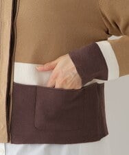 R6FDS01370 HIROKO BIS(小さいサイズ)(メゾン ドゥ サンク) 【小さいサイズ/洗える】配色デザインニットカーディガン ベージュ