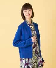 R6FED20330 HIROKO BIS(小さいサイズ)(メゾン ドゥ サンク) 【小さいサイズ】ステッチアクセントミラノリブカーディガン ホワイト