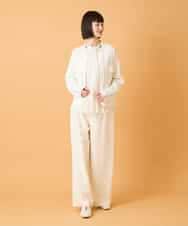 R6FED20330 HIROKO BIS(小さいサイズ)(メゾン ドゥ サンク) 【小さいサイズ】ステッチアクセントミラノリブカーディガン ホワイト