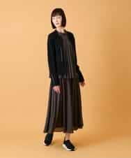 R6FED20330 HIROKO BIS(小さいサイズ)(メゾン ドゥ サンク) 【小さいサイズ】ステッチアクセントミラノリブカーディガン ホワイト