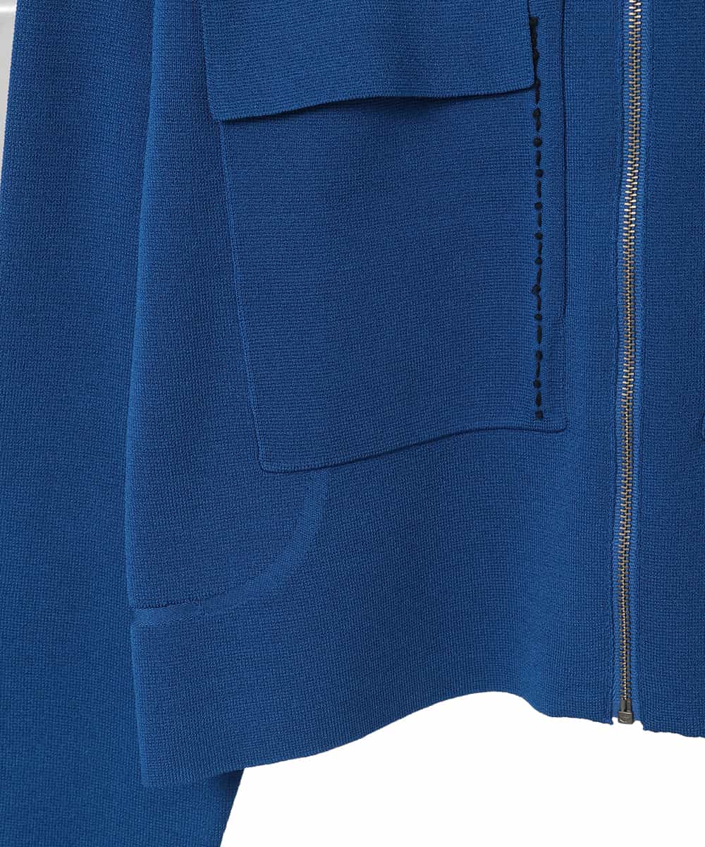 R6FED20330 HIROKO BIS(小さいサイズ)(メゾン ドゥ サンク) 【小さいサイズ】ステッチアクセントミラノリブカーディガン ホワイト