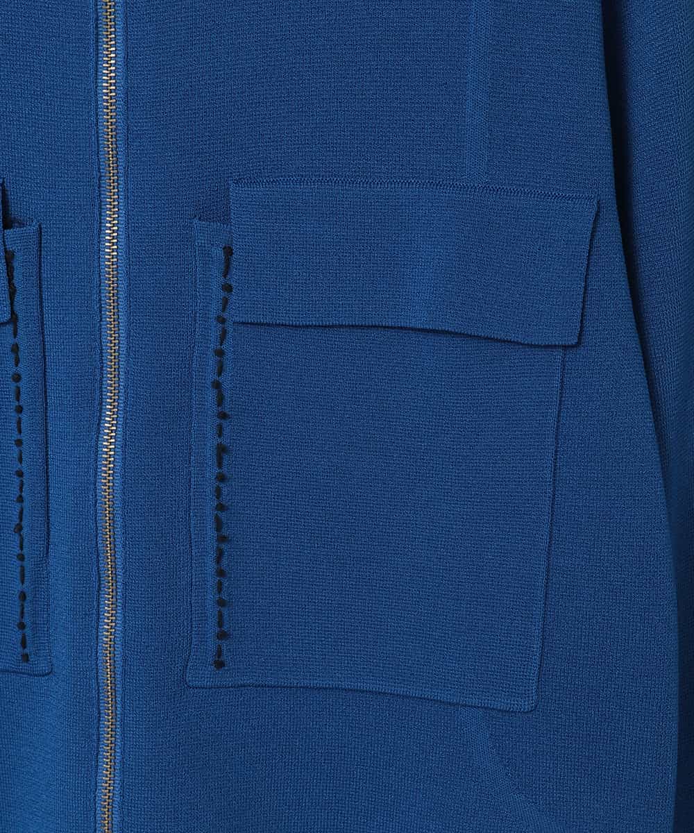 R6FED20330 HIROKO BIS(小さいサイズ)(メゾン ドゥ サンク) 【小さいサイズ】ステッチアクセントミラノリブカーディガン ホワイト