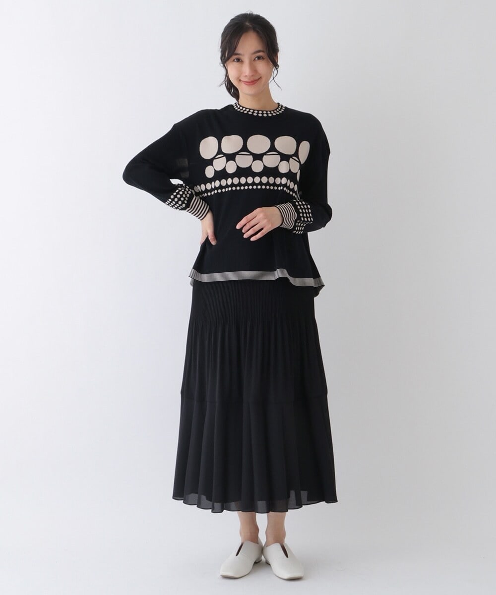 R6FES16290 HIROKO BIS(小さいサイズ)(メゾン ドゥ サンク) 【小さいサイズ】ドットアクセントデザインプルオーバー ホワイト