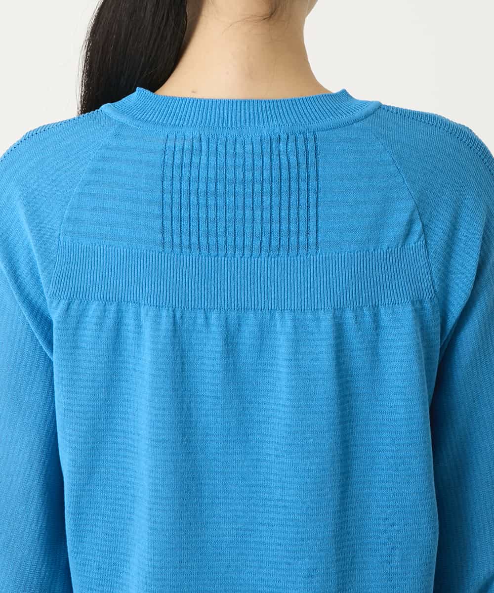 R6FFD48300 HIROKO BIS(小さいサイズ)(メゾン ドゥ サンク) 【小さいサイズ】リブポイントコンパクトニットカーディガン ライトブルー