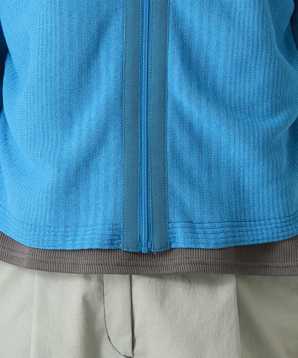 R6FFD48300 HIROKO BIS(小さいサイズ)(メゾン ドゥ サンク) 【小さいサイズ】リブポイントコンパクトニットカーディガン ライトブルー