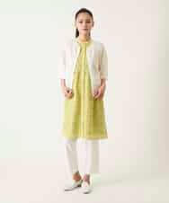 R6FFD48300 HIROKO BIS(小さいサイズ)(メゾン ドゥ サンク) 【小さいサイズ】リブポイントコンパクトニットカーディガン ライトブルー