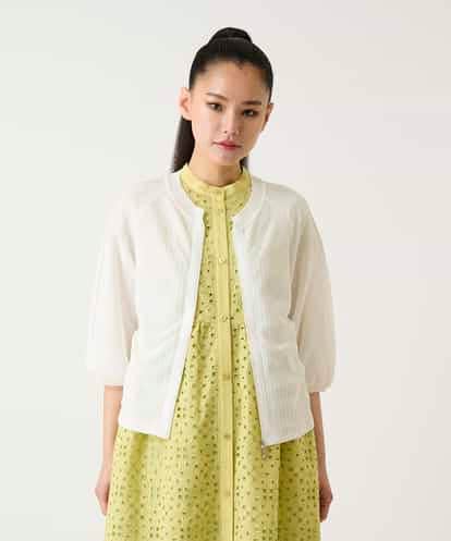 R6FFD48300 HIROKO BIS(小さいサイズ) 【小さいサイズ】リブポイントコンパクトニットカーディガン