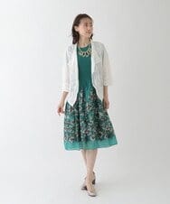 R6FFT10330 HIROKO BIS(小さいサイズ)(メゾン ドゥ サンク) 【小さいサイズ/洗える】クロスフロントレースカーディガン イエロー