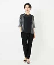 R6FGA41290 HIROKO BIS(小さいサイズ)(メゾン ドゥ サンク) 【小さいサイズ/洗える】ペーパーヤーンデザインニットプルオーバー グレー