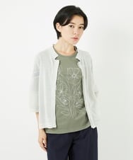 R6FGA50290 HIROKO BIS(小さいサイズ)(メゾン ドゥ サンク) 【小さいサイズ/洗える】ボリュームスリーブニットカーディガン ライトブルー