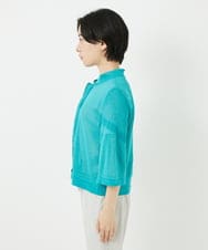 R6FGA50290 HIROKO BIS(小さいサイズ)(メゾン ドゥ サンク) 【小さいサイズ/洗える】ボリュームスリーブニットカーディガン ライトブルー