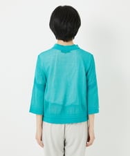 R6FGA50290 HIROKO BIS(小さいサイズ)(メゾン ドゥ サンク) 【小さいサイズ/洗える】ボリュームスリーブニットカーディガン ライトブルー