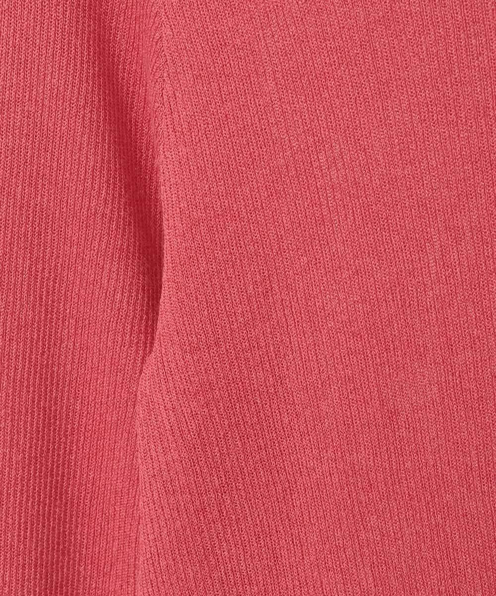 R6FGE50330 HIROKO BIS(小さいサイズ)(メゾン ドゥ サンク) メタリックヤーンロングニットカーディガン レッド