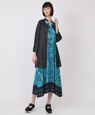 R6FHV10290 HIROKO BIS(小さいサイズ)(メゾン ドゥ サンク) 【小さいサイズ】ネックステッチデザインカーディガン グリーン