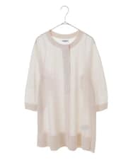 R6FHV10290 HIROKO BIS(小さいサイズ)(メゾン ドゥ サンク) 【小さいサイズ】ネックステッチデザインカーディガン グリーン