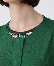 R6FHV10290 HIROKO BIS(小さいサイズ)(メゾン ドゥ サンク) 【小さいサイズ】ネックステッチデザインカーディガン グリーン