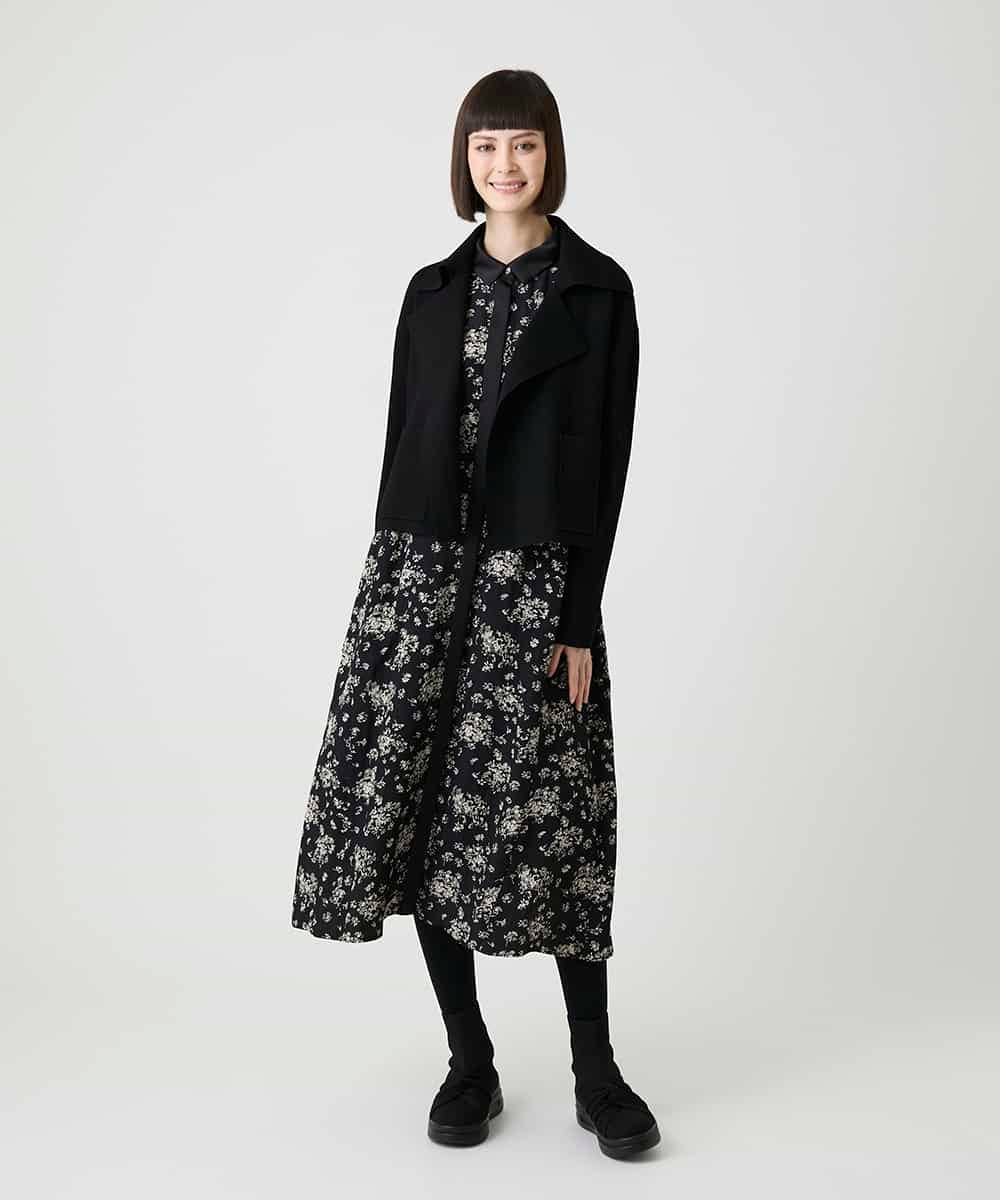 R6FLE10330 HIROKO BIS(小さいサイズ)(メゾン ドゥ サンク) 【小さいサイズ】ミラノリブショート丈ニットジャケット パープル