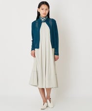 R6FLS10290 HIROKO BIS(小さいサイズ)(メゾン ドゥ サンク) 【小さいサイズ/洗える】アイレットニットカーディガン イエロー