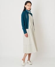 R6FLS10290 HIROKO BIS(小さいサイズ)(メゾン ドゥ サンク) 【小さいサイズ/洗える】アイレットニットカーディガン イエロー