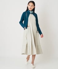 R6FLS10290 HIROKO BIS(小さいサイズ)(メゾン ドゥ サンク) 【小さいサイズ/洗える】アイレットニットカーディガン イエロー