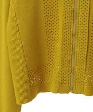 R6FLS10290 HIROKO BIS(小さいサイズ)(メゾン ドゥ サンク) 【小さいサイズ/洗える】アイレットニットカーディガン イエロー